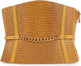 Elisabetta Franchi Accessoires, Dames, Bruin, XS, Leer, Bustier-stijl leren riem