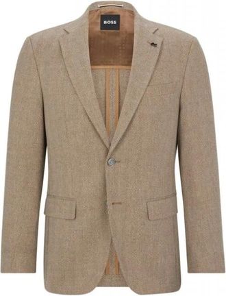 HUGO BOSS Heren, Jassen, Beige, Maat: XL Wol