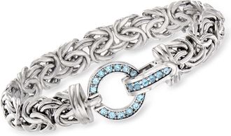 Ross-Simons Sky Blue Topaz Byzantine Bracelet in Sterling Silver