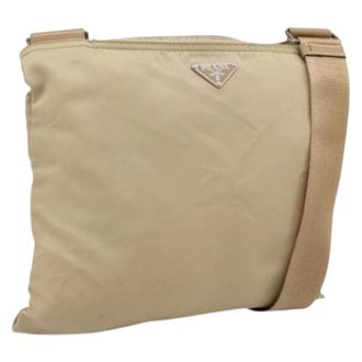 Prada Pre-owned Vintage Nylon Shoulder Bag - Dames - Pre-owned - Beige - Maat: ONE Size Nylon
