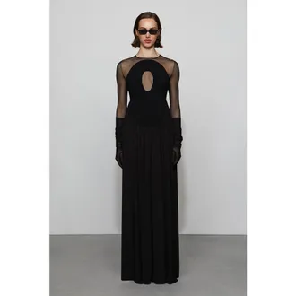 Et Ochs Suri Knit Combo Gown in Black at Nordstrom, Size X-Small