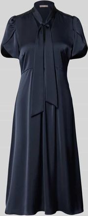 Christian Berg Midikleid mit V-Ausschnitt und Schluppe in Marine, Gr&ouml;&szlig;e 34