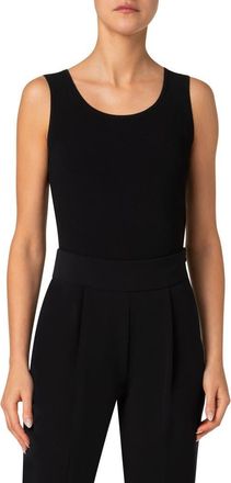 Akris Scoop Neck Crepe Tank in Black at Nordstrom, Size 10