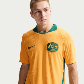 Nike Australia 2026 Match Home Nike Mens Aero-FIT Soccer Authentic Jersey in Brown | IH0895-704
