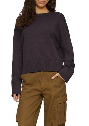 QS by s.Oliver Rundhalspullover QS, Damen, Gr. XS, pink (powder pink), Obermaterial: 50% Viskose, 27% Polyester, 23% Polyamid, unifarben, regular fit taillenbedeckt,