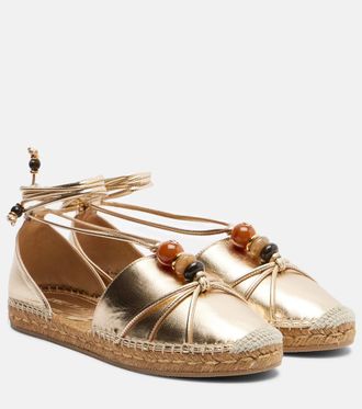 Jimmy Choo London Lemi embellished leather espadrilles