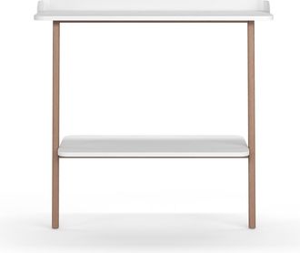 HERDASA Consola De Entrada Fabricada En Melamina Y Madera De Haya, Modelo Suomi (787) De Herdasa. Blanco Y Nogal Claro