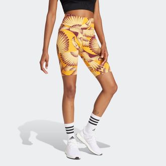 adidas Shorts ADIDAS SPORTSWEAR ADIDAS X FARM KURZE LEGGINGS, Damen, Gr. L, N-Gr, orange (semi spark, bright orange, shadow rot), Obermaterial: 93% Baumwolle