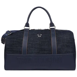 True Religion Horseshoe Quilting Denim Weekender Duffel Bag