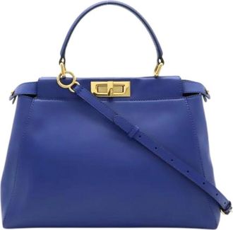 Fendi Pre-owned Handbags, female, Blue, Size: ONE SIZE Pre-owned Leather Handbag