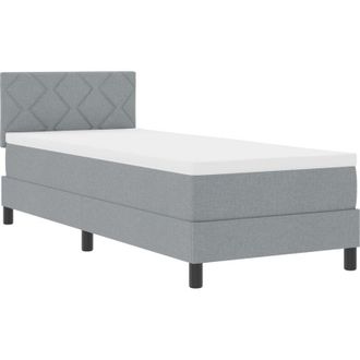 vidaXL Box Spring Bed with Mattress Light Grey 80 x 200 cm Fabric Vidaxl