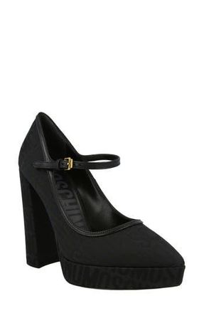 Moschino Canvas Mary Jane Pump in Black at Nordstrom Rack, Size 7Us / 37Eu