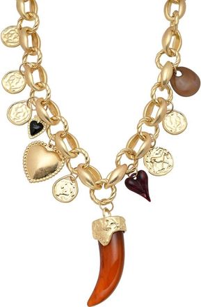 Eye Candy Los Angeles Capri Charm Necklace in Gold at Nordstrom Rack
