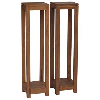 vidaXL Soporte De Plantas 2 Uds. Natural 25 X 25 X 100 Cm Vidaxl
