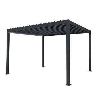 MonsterShop Anthracite Aluminium Pergola - 3m x 4m in Grey