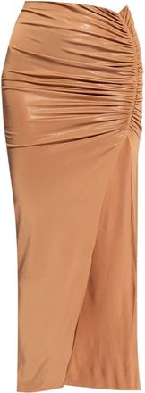 Rick Owens Svita ruched-detail skirt - women - Elastane/Viscose - 42 - Brown