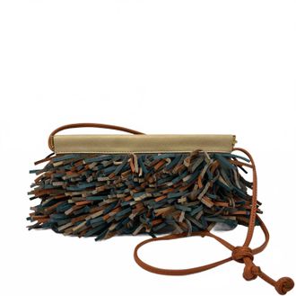 Kempton & Co. Womens Cheltenham Snap Crossbody Clutch In Multi Fringe