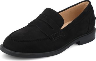 Journee Collection Journee Womens Brooks Wide-Width Penny Loafer, Black, 10 UK