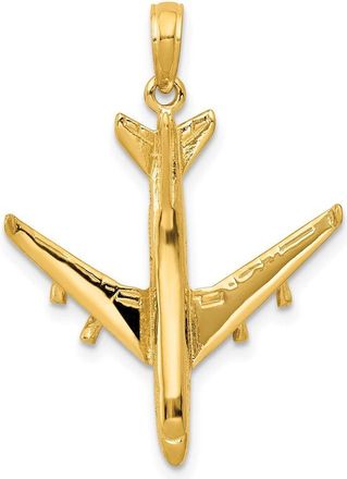Diamond2Deal 14k Yellow Gold 3-D Jet Pendant