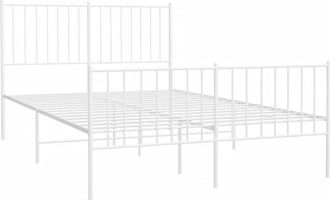 vidaXL Estructura cama sin colchón con estribo metal blanco 120x200 cm Vidaxl