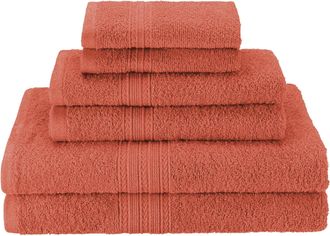 Superior Eco-Friendly Ringspun Cotton Modern Absorbent 6-Piece Towel Set