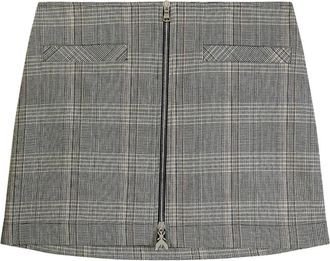 Patrizia Pepe Check Mini Rok - Dames - Rokken - Grijs - Maat: S Viscose