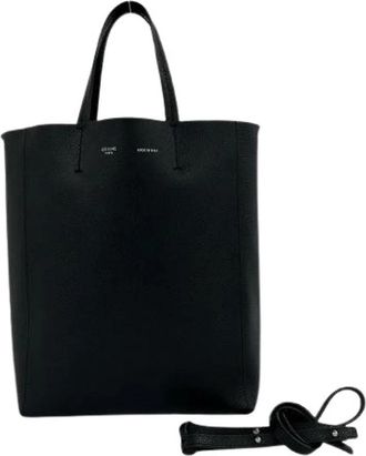 Celine Pre-owned Cabas Vertical Small Leather 2way Bag - Dames - Vintage Shopper - Zwart - ONE Size - Leer - Vintage