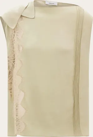 Ferragamo Women Top with lace inserts Beige