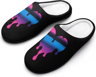 Generic Dripping Bisexual Heart Funny Mens Cotton Slippers Soft Non-Slip Rubber Sole House Slipper Indoor Outdoor