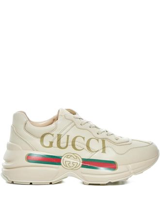 Gucci Rhyton leren sneakers - Beige