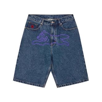 Icecream Denim Shorts, male, Blue, Size: W34 Running Dog Denim Shorts