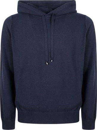 FILIPPO DE LAURENTIIS GC Lana Cachemire 90/10 Finezza 7 - Heren - Hoodies - Blauw - L - Wol - Hoodies & sweatvesten