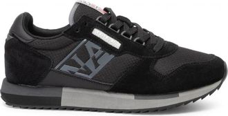 Napapijri Zwarte leren/polyester Virtus Sneaker - Heren - Sneakers - Zwart - 44 EU - Polyester - Schoenen