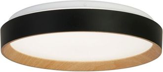 Searchlight Searchlight Sorrento Lámpara de techo empotrada LED negra con transferencia de madera