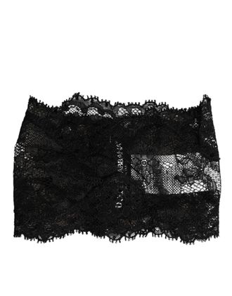 Dolce & Gabbana Black Lace Bandeau Bustier Top Sheer Stretch Womens Underwear