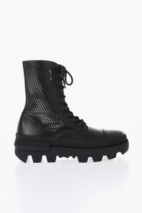 Moncler Anfibi CARINNE In Pelle con Dettagli Laser Cut 5cm Moncler