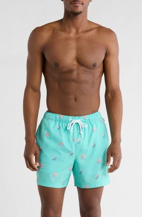 Original Penguin Retro Geo Print 5-Inch Swim Trunks in Cockatoo at Nordstrom Rack, Size Xx-Large