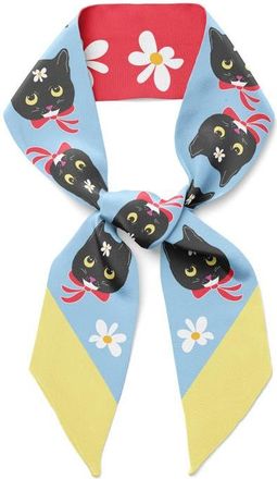 Centinelle Naoko Cat Twilly Ribbon Scarf in Multicolor at Nordstrom