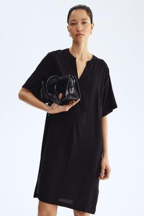 H&M Viscose Tunic Dress in Black at Nordstrom, Size Xx-Large