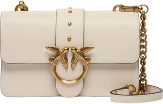 Pinko Schoudertas met haaksluiting en binnenzak - Dames - Schoudertassen - Wit - ONE Size - Tassen