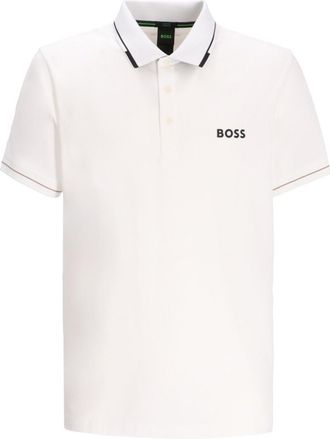 HUGO BOSS White Slim Fit Logo Polo