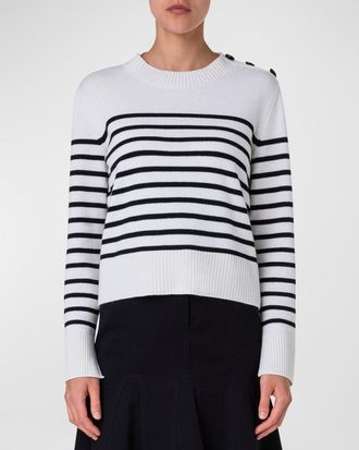 Akris Kodak Striped Knit Pullover