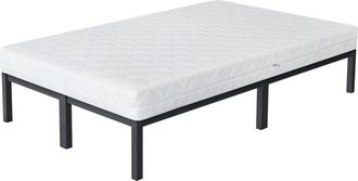 ML Design Cama de estructura metalica antracita 120x200cm con colch&oacute;n