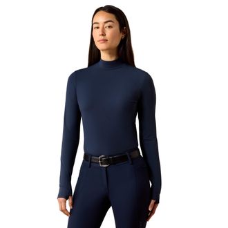 Ariat Womens SolVeil Baselayer Top Long Sleeve in Navy Eclipse, Size 2X-Small, by Ariat