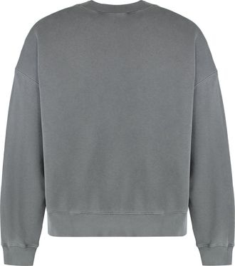 Palm Angels Mens Cotton Sweatshirt With Logo Grey Sweatshirts Sweater