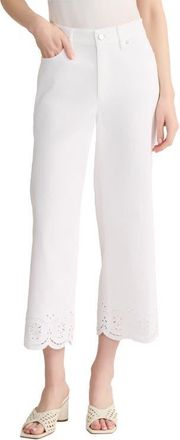 Jones New York Lexington Straight Leg Crop Pants in Soft White at Nordstrom, Size 12