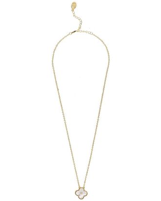 Rivka Friedman 18K Plated Pearl Flower Necklace