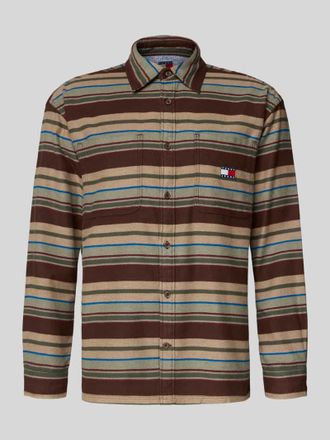 Tommy Jeans Oversized Freizeithemd aus reiner Baumwolle in Mittelbraun, Gr&ouml;&szlig;e XXL