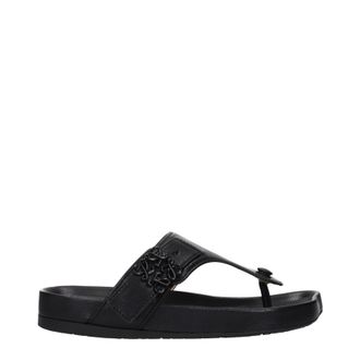 Loewe Damens Leder-Flip-Flops Schwarz
