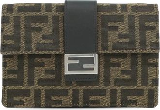 Fendi 2010-2025 Zucca Canvas Convertible Baguette Pouch crossbody bag - Marrone